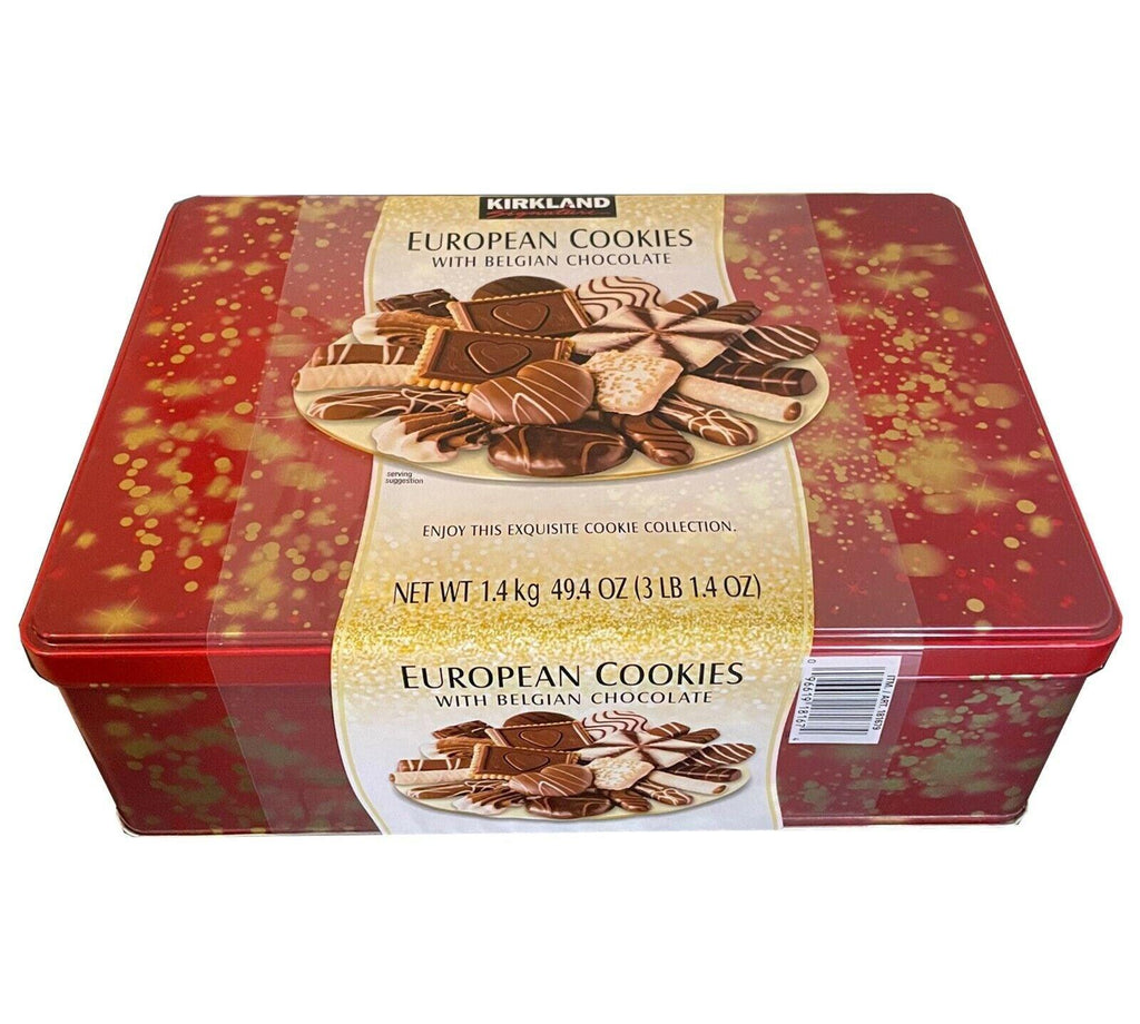2 Packs 🎄 KIRKLAND SIGNATURE EUROPEAN COOKIES with BELGIAN CHOCOLATE WT 49.4 Oz