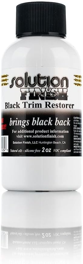 Black Plastic & Vinyl Trim Restorer - Use for Car and Truck Detailing, No Wet Look, Instantly Revives Color to Trim, Bumpers, Mud Flaps, Etc., Black (12 oz)