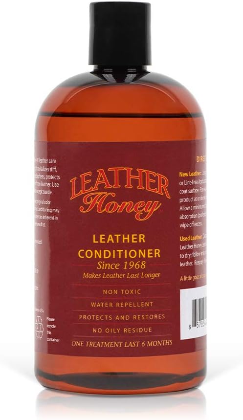 Leather Honey Leather Conditioner, Since 1968. for All Leather Items Including Auto, Furniture, Shoes, Purses and Tack. Non-Toxic and Made in The USA / 8 Fl Oz (Pack of 1)