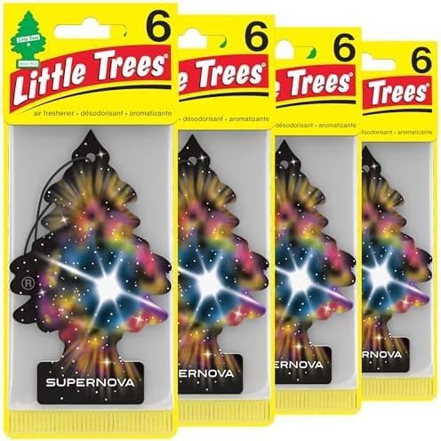 LITTLE TREES Air Fresheners Car Air Freshener. Hanging Tree Provides Long Lasting Scent for Auto or Home. Black Ice, 24 Air Fresheners