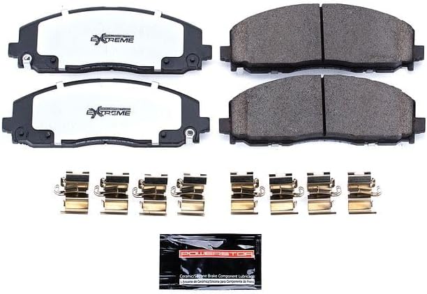 Power Stop 17-1589 Front Z17 Ceramic Brake Pads with Hardware For Chrysler Pacifica Town & Country Voyager Dodge Grand Caravan Journey Jeep Wrangler Gladiator VW Routan [Vehicle Specific -Check Model]