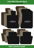 Lloyd Luxe Front & Rear Carpet Mats for '98-00 Chevy Metro W/Centennial Bowtie