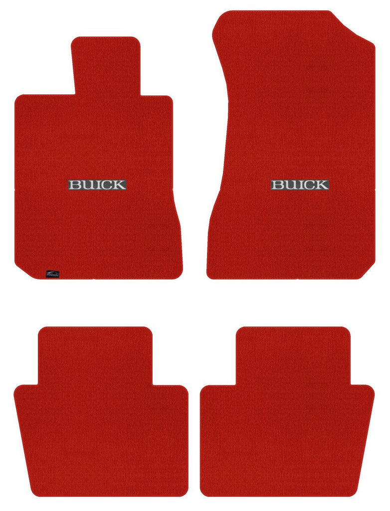 Lloyd Velourtex Front & Rear Mats for '73-77 Regal W/Silver Buick on Dark Gray