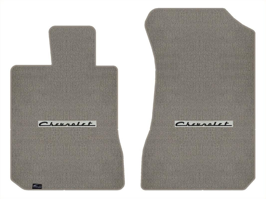 Lloyd Velourtex Front Carpet Mats for '58 Chevy Biscayne W/Black on Silver Chevy