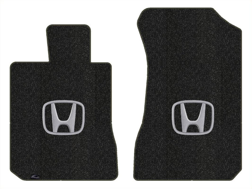 Lloyd Berber Front Carpet Mats for '86-87 Honda Accord W/Silver on Black Honda H