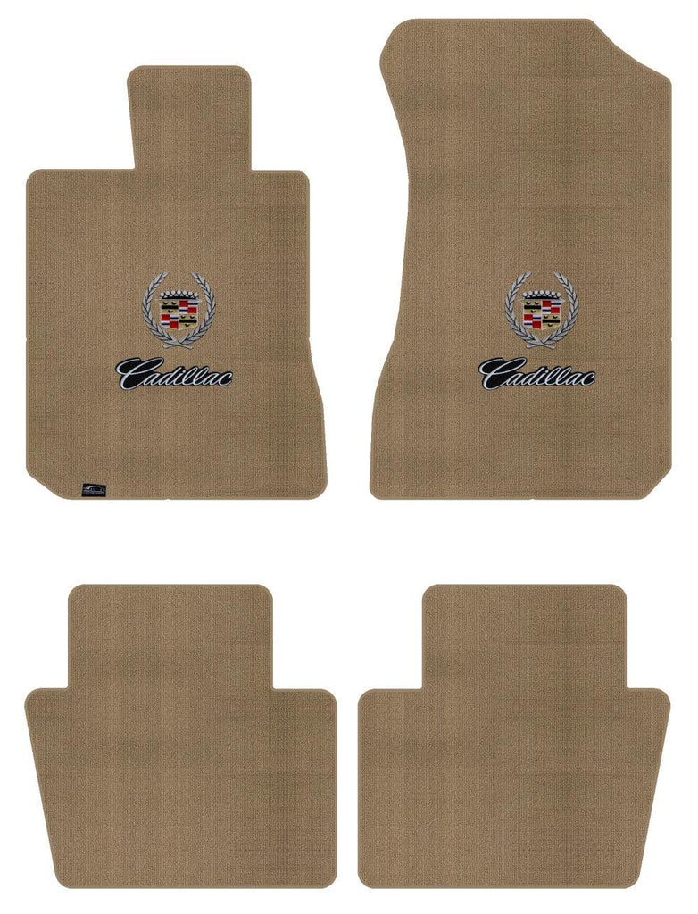 Lloyd Berber Front & Rear Mats for '74-76 Calais W/Cadillac Crest 2 Silver on Bl