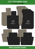 Lloyd Luxe Front & Rear Mats for '71-73 Calais W/Cadillac Crest 2 Silver/Black O