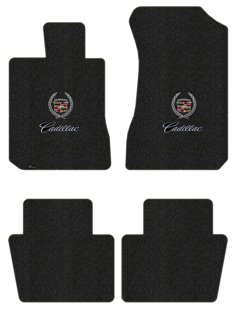 Lloyd Berber Front & Rear Mats for '65-66 Calais W/Cadillac Crest 2 Silver on Bl