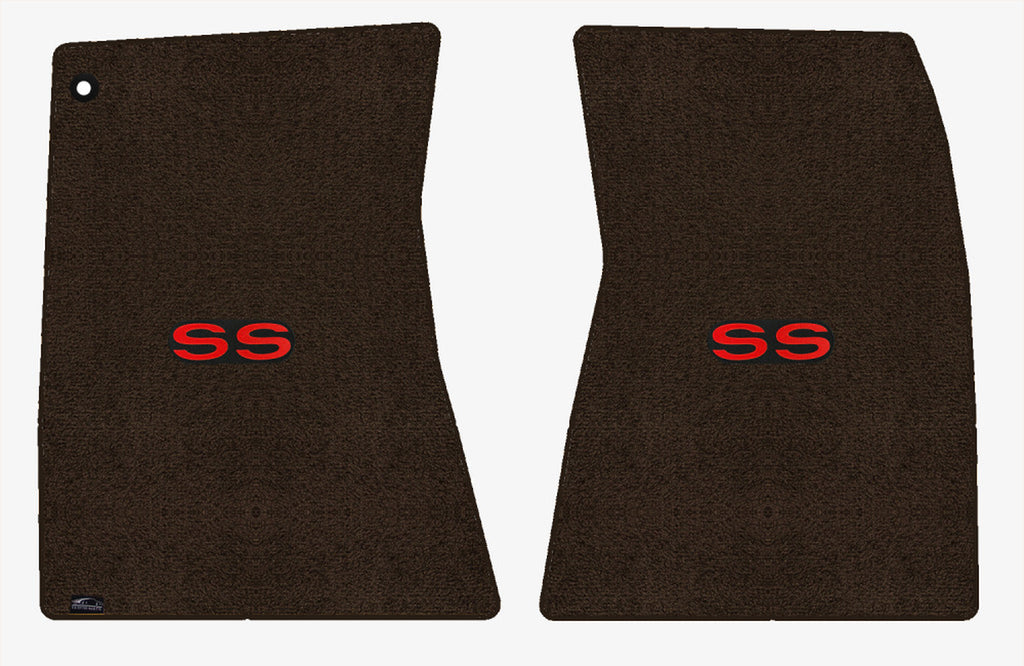 Lloyd Ultimat Front Carpet Mats for '68-69 Chevy Malibu W/Red on Black SS Logo