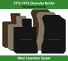 Lloyd Luxe Front Carpet Mats for '72-76 Chevy Bel Air W/Red on Black Chevy Logo