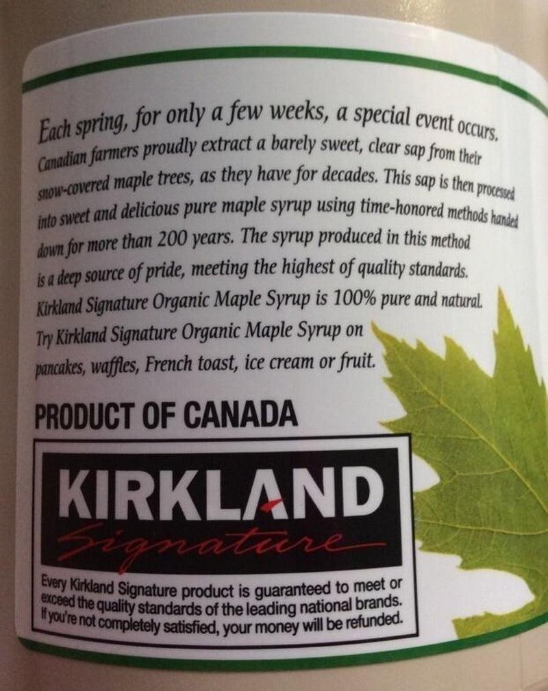 Kirkland Signature Organic Maple Syrup 100% Pure Grade a (2 Pack)