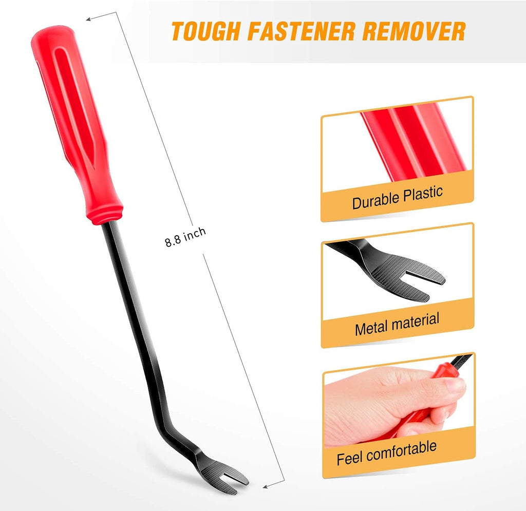 GOOACC 238Pcs Trim Removal Tool, Auto Push Pin Bumper Retainer Clip Set Fastener Terminal Remover Tool Adhesive Cable Clips Pry Kit Car Panel Radio Removal Auto Clip Pliers (GRC-207)