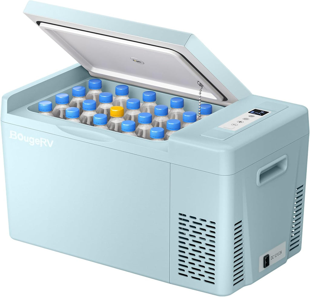 BougeRV 12 Volt Refrigerator 12V Car Fridge 23 Quart Portable Freezer Compressor Cooler 12/24V DC 110~240 Volt AC for Truck Van RV Camper SUV Travel Camping Road Trips Tailgating -8℉~50℉