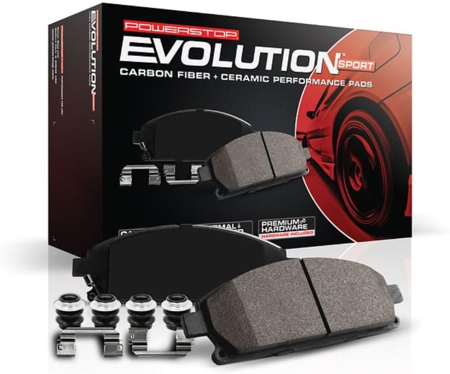 Power Stop 17-1589 Front Z17 Ceramic Brake Pads with Hardware For Chrysler Pacifica Town & Country Voyager Dodge Grand Caravan Journey Jeep Wrangler Gladiator VW Routan [Vehicle Specific -Check Model]