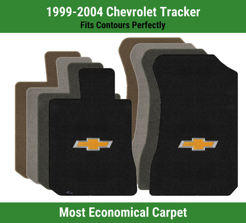 Lloyd Velourtex Front Mats for '99-04 Chevy Tracker W/Gold Chevy Outline Bowtie