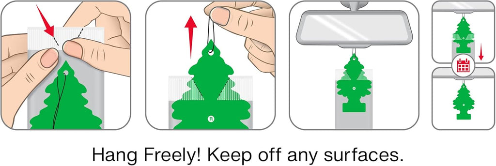 LITTLE TREES Air Fresheners Car Air Freshener. Hanging Tree Provides Long Lasting Scent for Auto or Home. Black Ice, 24 Air Fresheners