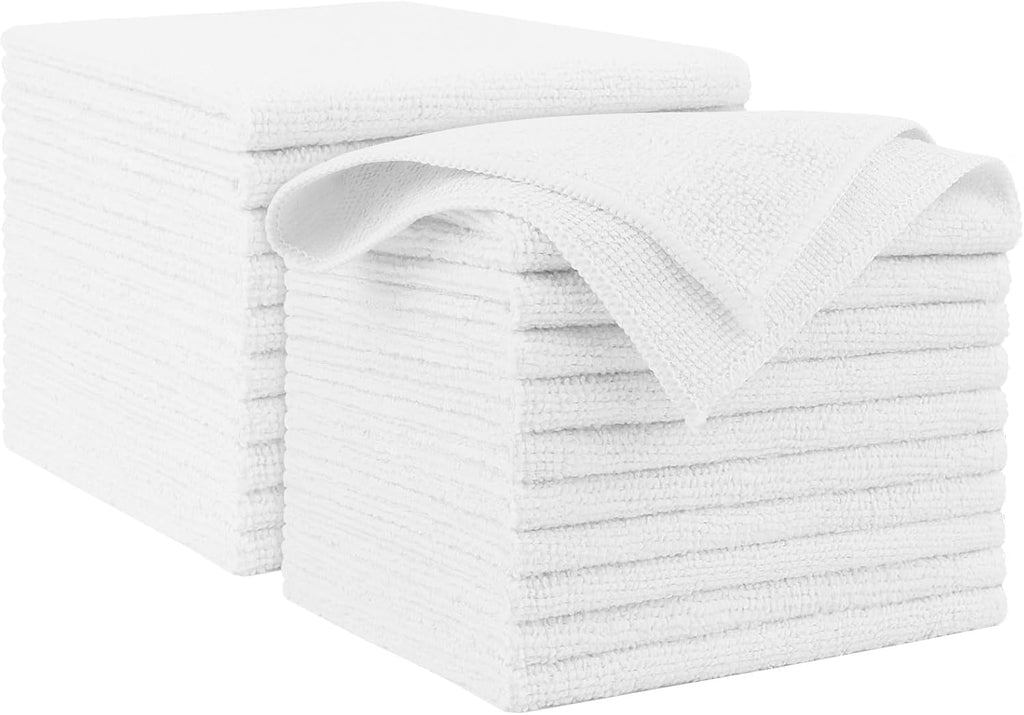 AIDEA Microfiber Cleaning Cloth, 50PK, Microfiber Towels for Cars, Premium All Purpose Car Cloths, Dusting Cloth Cleaning Rags, Absorbent Towels for SUVs, House, Kitchen, Window, 12"×12"