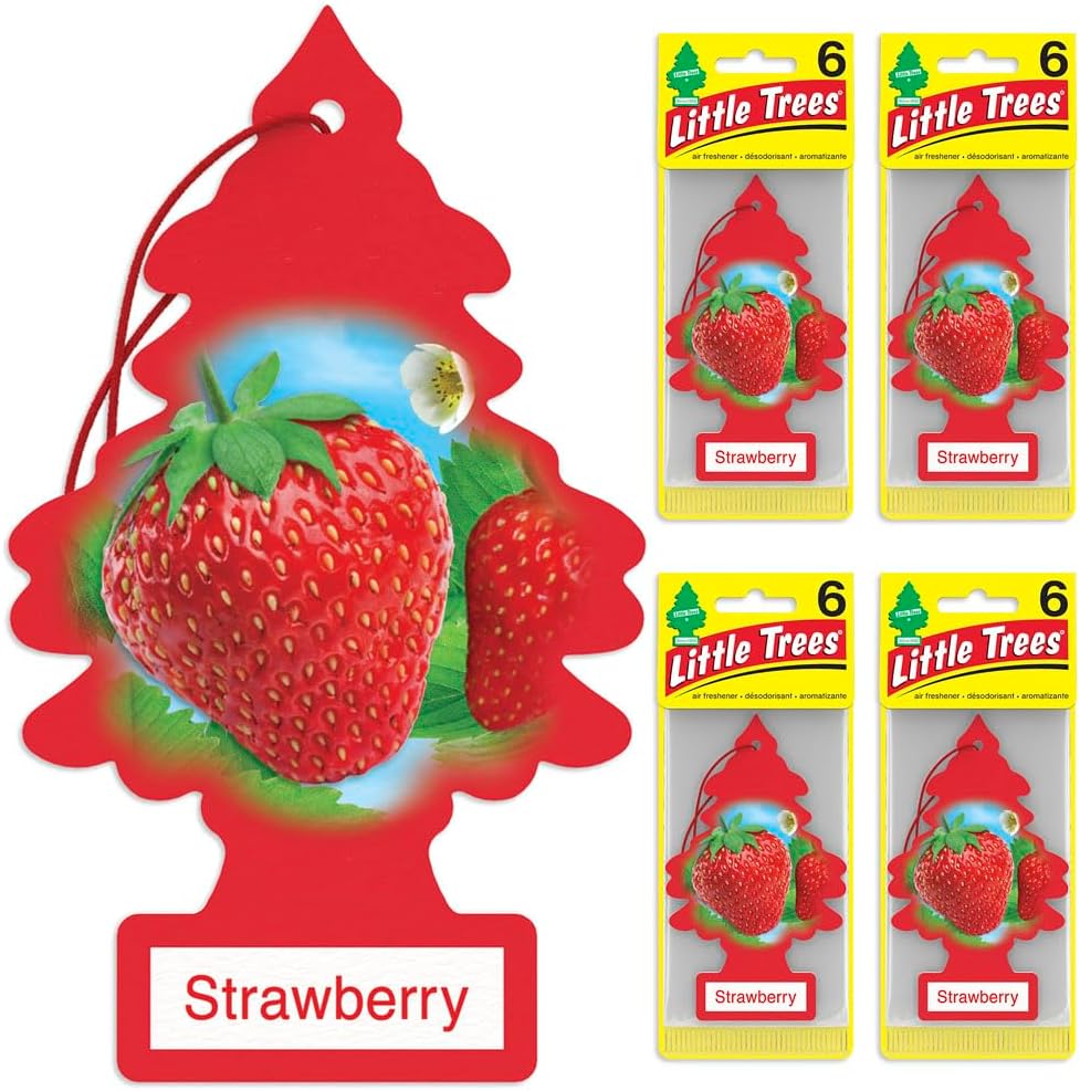 LITTLE TREES Air Fresheners Car Air Freshener. Hanging Tree Provides Long Lasting Scent for Auto or Home. Black Ice, 24 Air Fresheners