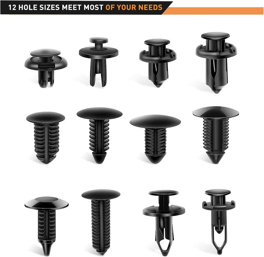 GOOACC - GRC-33 240PCS Bumper Retainer Clips Car Plastic Rivets Fasteners Push Retainer Kit Most Popular Sizes Auto Push Pin Rivets Set -Door Trim Panel Fender Clips for GM Ford Toyota Honda Chrysler