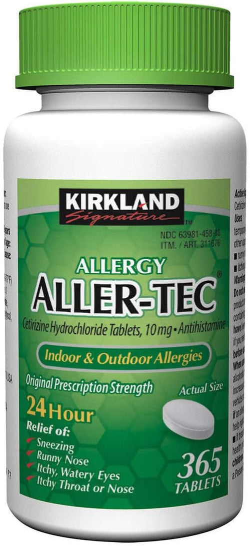 Kirkland Signature Aller-tec 10mg Tablets - 365 ct - 3 pk