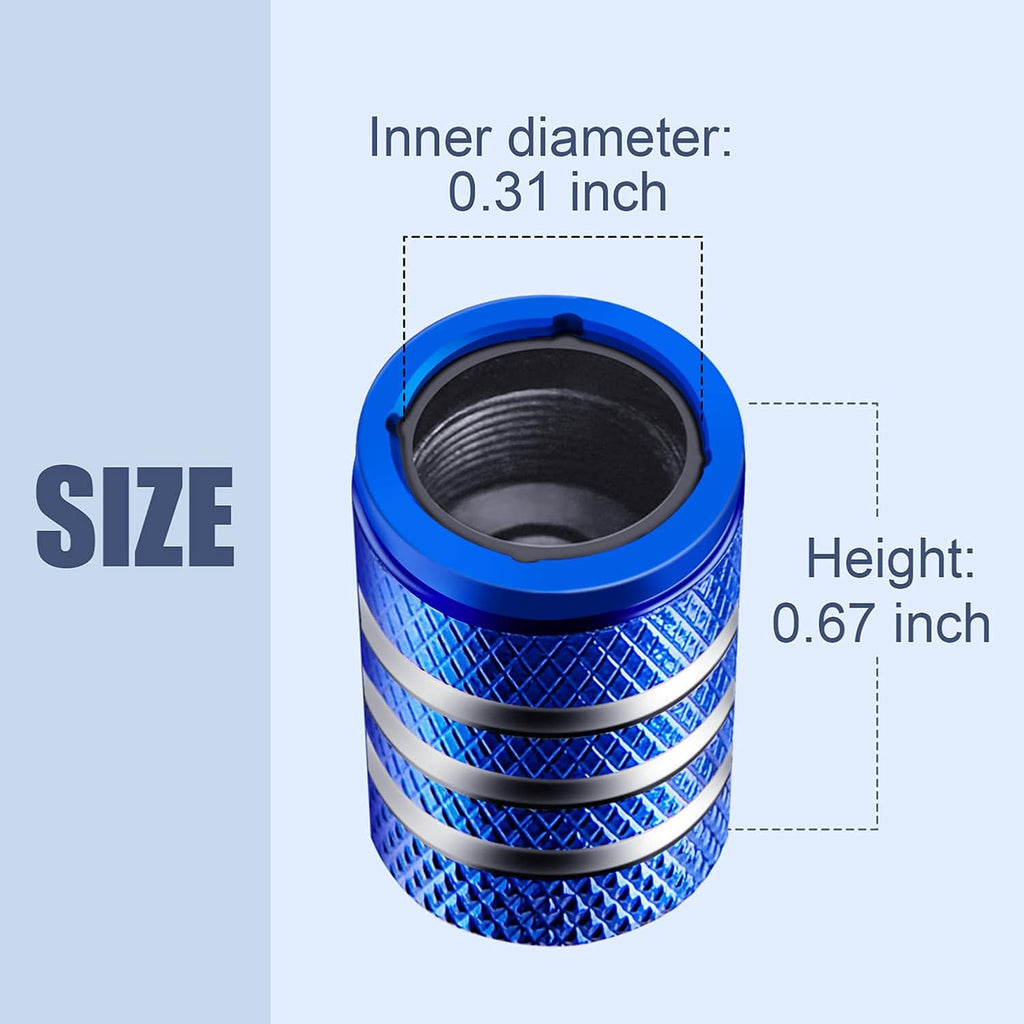 Tire Valve Stem Cap Cover - (5 Pack) Tire Air Cap Metal with Plastic Liner Corrosion Resistant Leak-Proof American Flag for Car Truck Motorcycle Bike Black