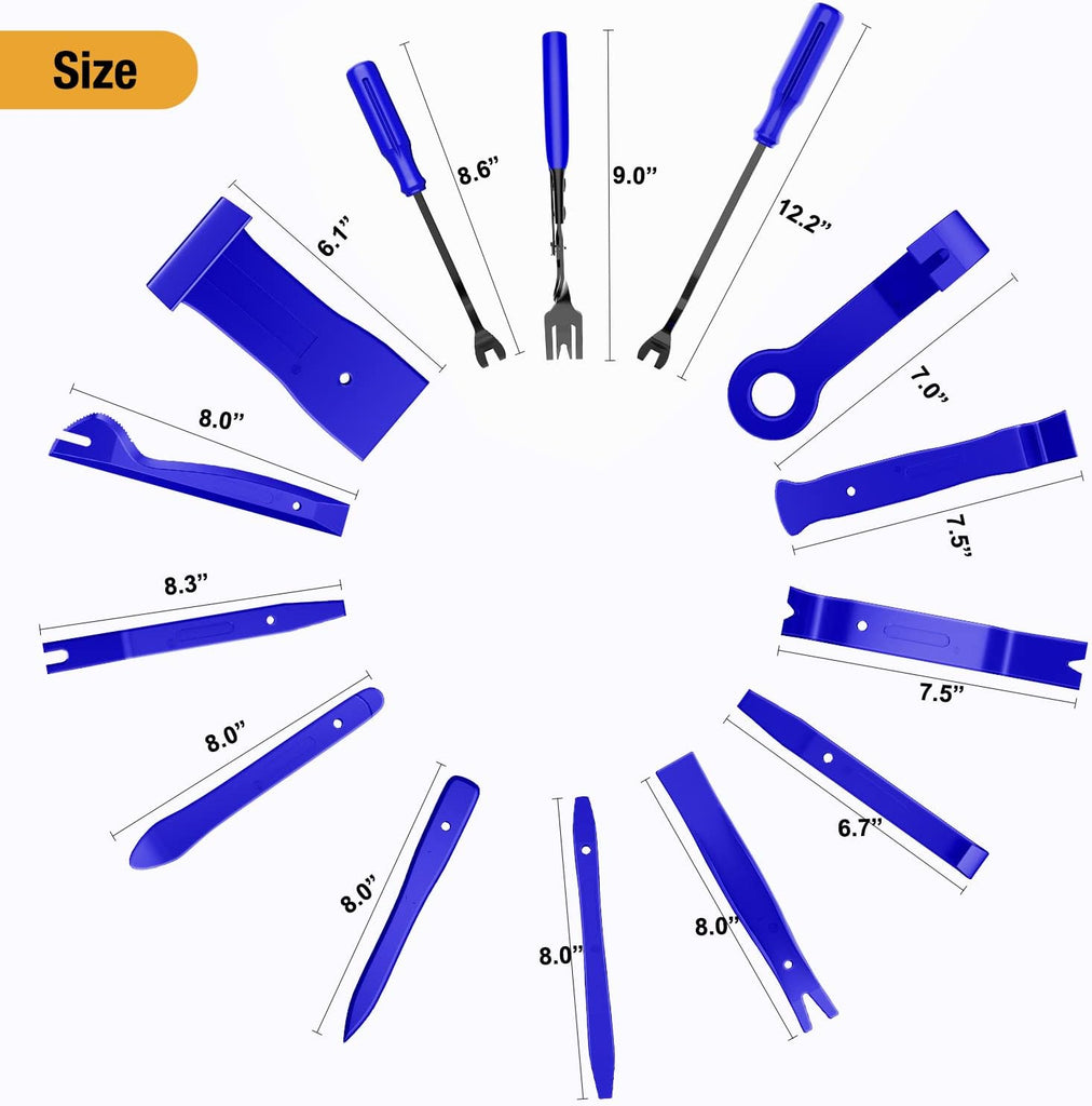 GOOACC 238Pcs Trim Removal Tool, Auto Push Pin Bumper Retainer Clip Set Fastener Terminal Remover Tool Adhesive Cable Clips Pry Kit Car Panel Radio Removal Auto Clip Pliers (GRC-207)