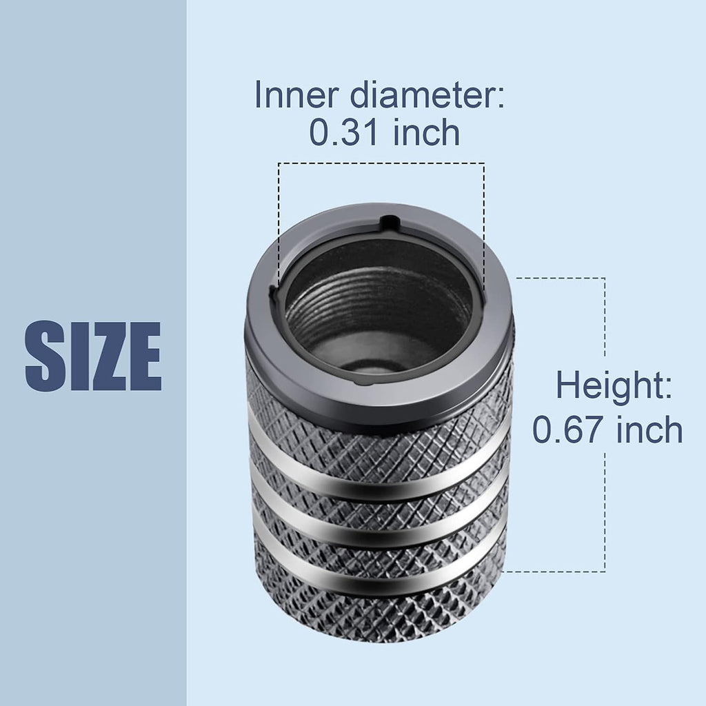 Tire Valve Stem Cap Cover - (5 Pack) Tire Air Cap Metal with Plastic Liner Corrosion Resistant Leak-Proof American Flag for Car Truck Motorcycle Bike Black