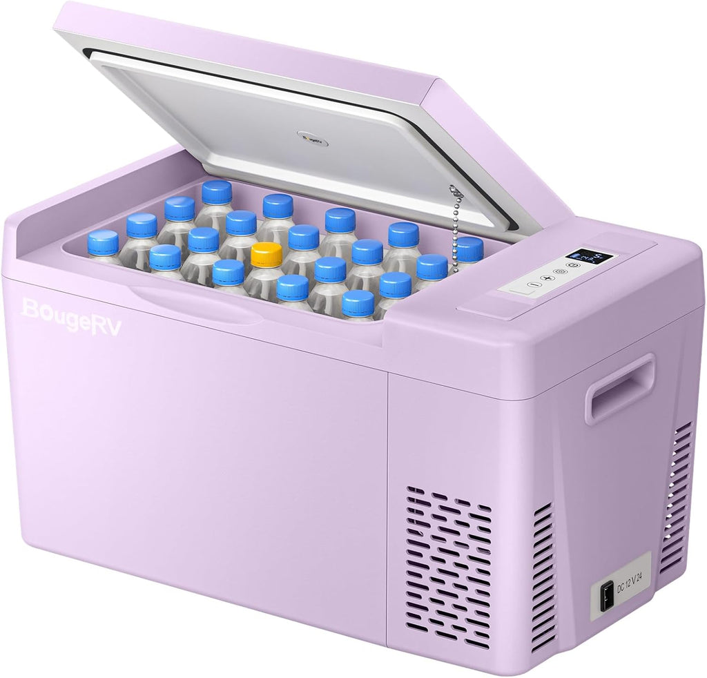 BougeRV 12 Volt Refrigerator 12V Car Fridge 23 Quart Portable Freezer Compressor Cooler 12/24V DC 110~240 Volt AC for Truck Van RV Camper SUV Travel Camping Road Trips Tailgating -8℉~50℉
