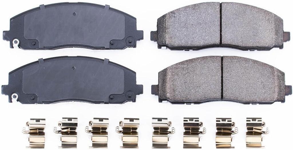 Power Stop 17-1589 Front Z17 Ceramic Brake Pads with Hardware For Chrysler Pacifica Town & Country Voyager Dodge Grand Caravan Journey Jeep Wrangler Gladiator VW Routan [Vehicle Specific -Check Model]