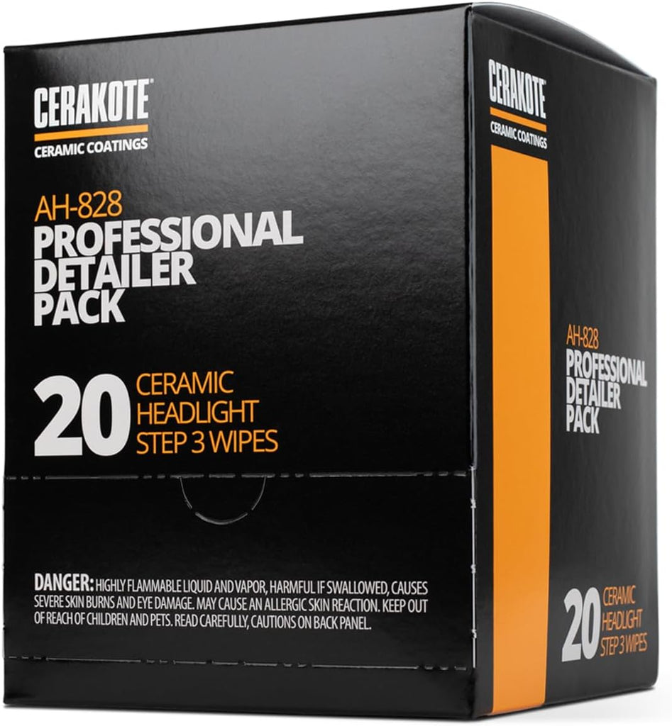 CERAKOTE® Ceramic Headlight Restoration Kit – Guaranteed To Last As Long As You Own Your Vehicle – Brings Headlights Back to Like New Condition - No Power Tools Required - 10 Wipe Kit