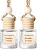 HoogaLife Car Air Freshener Diffuser 2 Pack Hanging Air Freshener Diffuser - Vanilla Cream Fragrance Oil Air D iffuser for Car, 45+ days Long Lasting Fragrance Made in USA C ar Air Fresheners