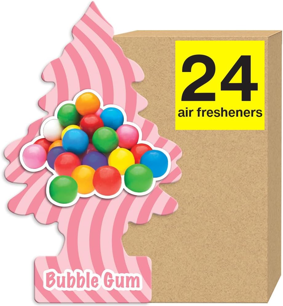 LITTLE TREES Air Fresheners Car Air Freshener. Hanging Tree Provides Long Lasting Scent for Auto or Home. Black Ice, 24 Air Fresheners
