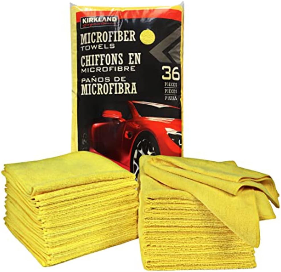 Kirkland Signature Ultra Plush Microfiber Towel, Yellow, 16 in x 16 in, 36-count