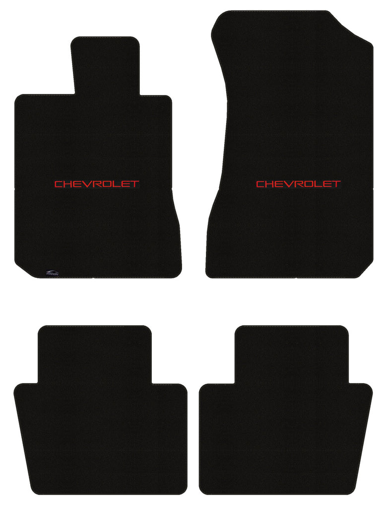 Lloyd Loop Front & Rear Mats for '99-04 Tracker W/Chevy Red on Black