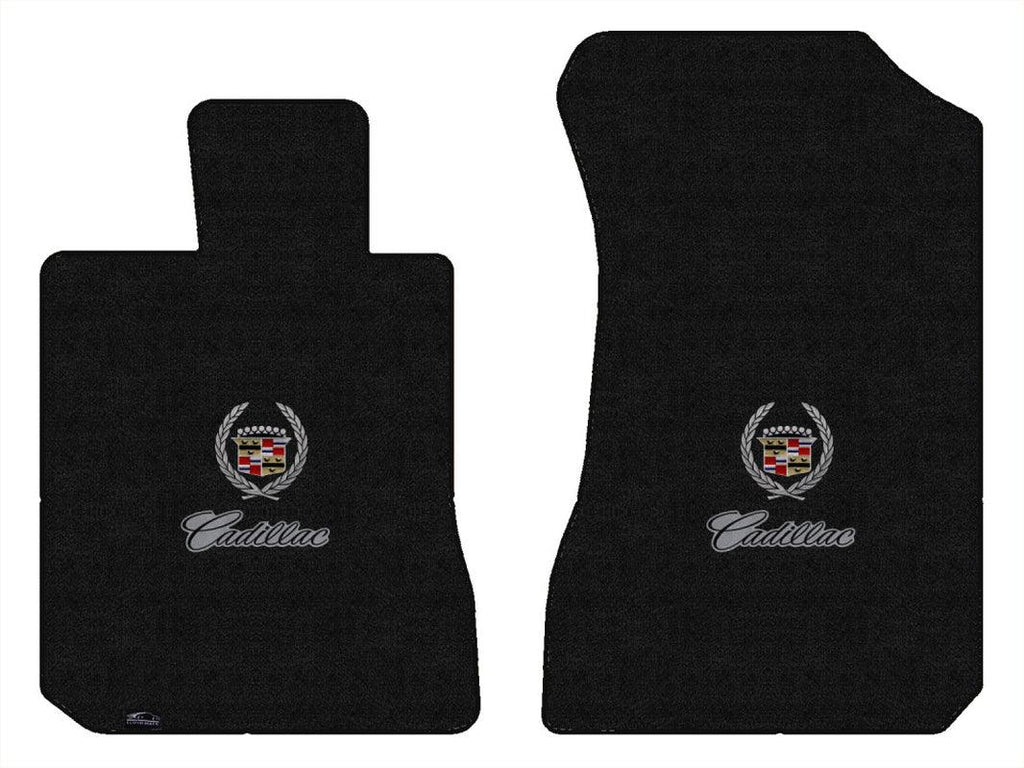 Lloyd Luxe Front Mats for '67-68 Calais W/Cadillac Crest 2 Silver/Black on Gray