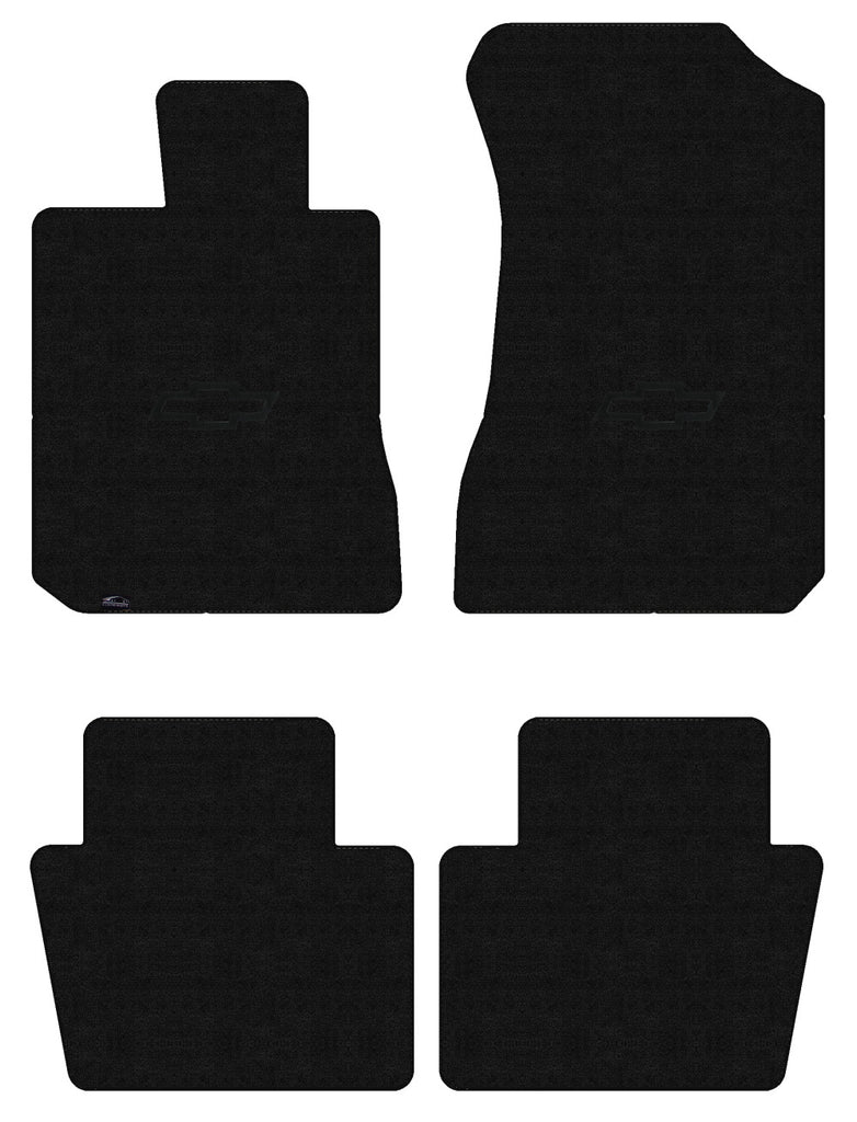 Lloyd Luxe Front & Rear Mats for '96-98 Tracker W/Black Outline Chevy Bowtie