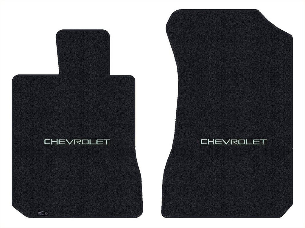 Lloyd Luxe Front Carpet Mats for '90-94 Chevy Lumina W/Chevy Silver on Black