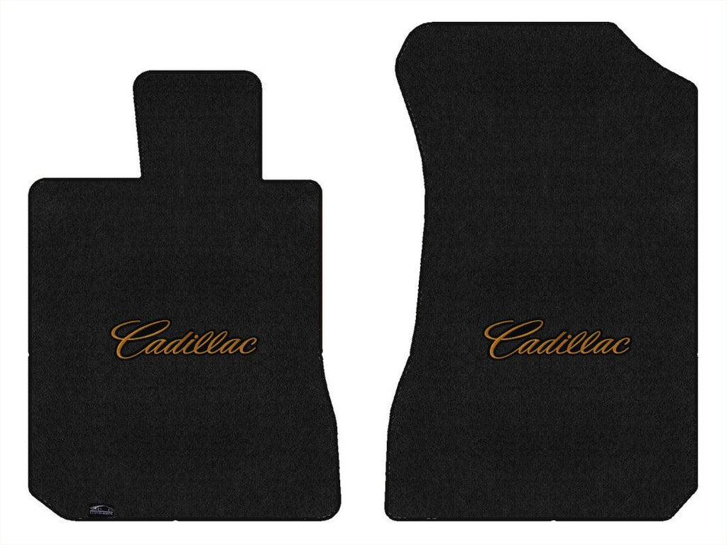 Lloyd Velourtex Front Mats for '69-70 Cadillac Calais W/Gold on Black Cadillac