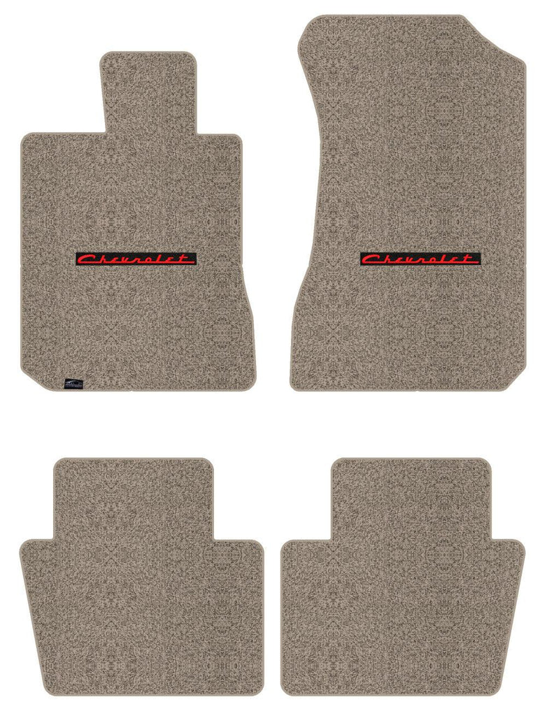 Lloyd Berber Front & Rear Mats for '58 Chevy Biscayne W/Red on Black Chevy