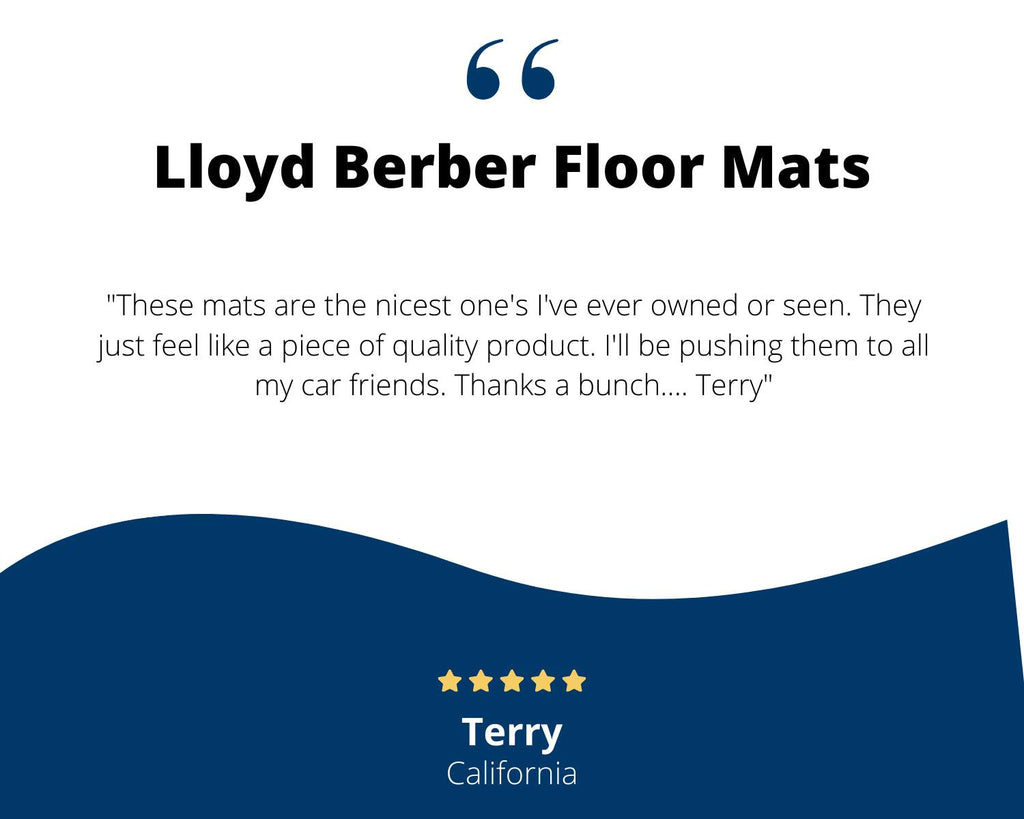 Lloyd Berber Front Carpet Mats for '71-73 Cadillac Calais W/Gold Cadillac Crest