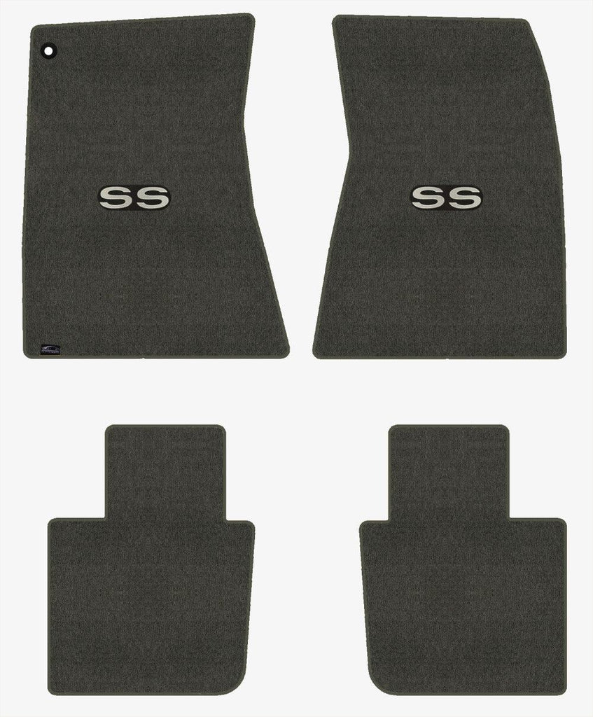 Lloyd Velourtex Front & Rear Mats for '68-69 Chevy Malibu W/Silver on Black SS