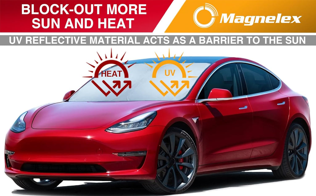 Magnelex Car Windshield Sunshade | Innovative No-Light-Pass Technology for Maximum Protection | Foldable Sun Shade Keeps Your Vehicle Cool | Fit for Cars, Trucks, and SUVs | Large (63 x 33.8 in)