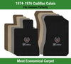 Lloyd Velourtex Front Mats for '74-76 Calais W/Cadillac Crest 2 Silver/Black On