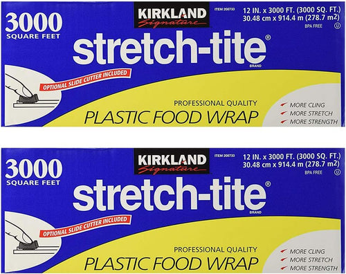 Kirkland Signature Plastic Food Wrap - 6000 SQ. FT (2 Pack, 12