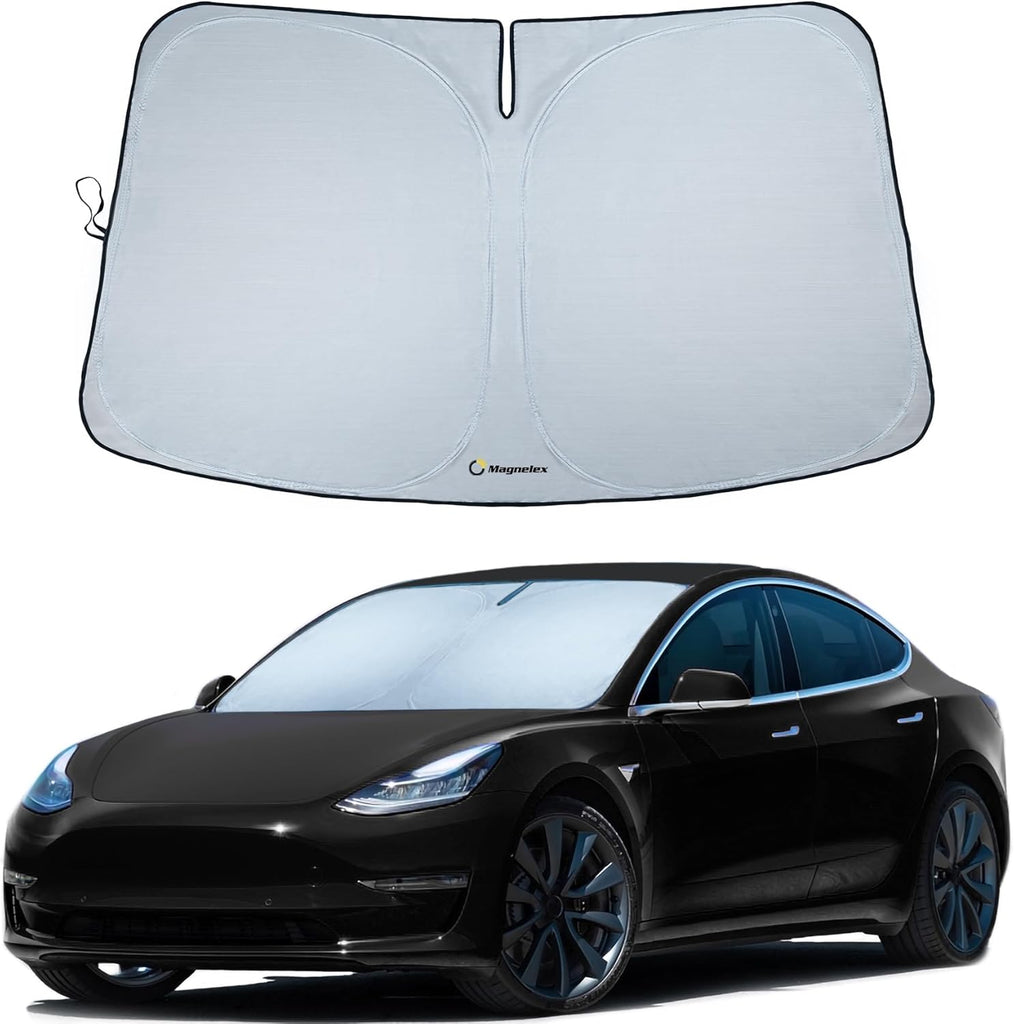 Magnelex Car Windshield Sunshade | Innovative No-Light-Pass Technology for Maximum Protection | Foldable Sun Shade Keeps Your Vehicle Cool | Fit for Cars, Trucks, and SUVs | Large (63 x 33.8 in)