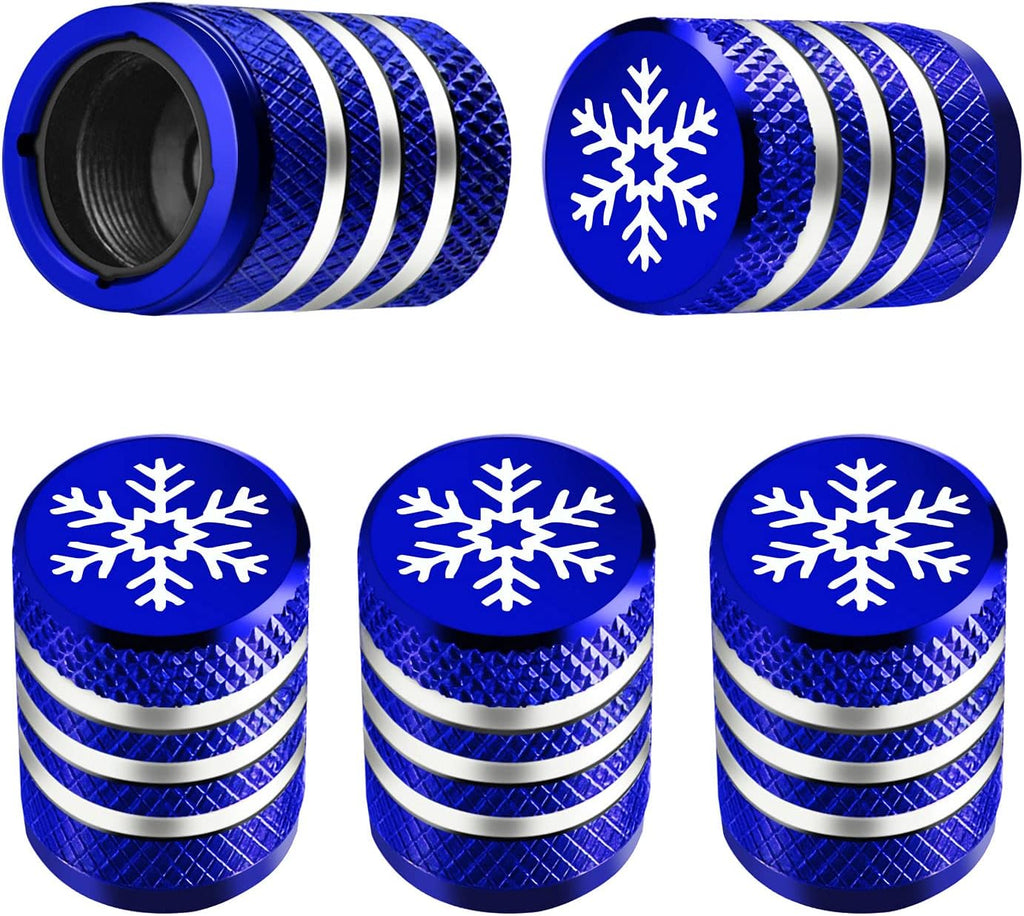 Tire Valve Stem Cap Cover - (5 Pack) Tire Air Cap Metal with Plastic Liner Corrosion Resistant Leak-Proof American Flag for Car Truck Motorcycle Bike Black