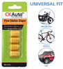 CKAuto Tire Valve Stem Caps, Black, 4 pcs/Pack, Anodized Aluminum Tire Valve Cap Set, Corrosion Resistant, Universal Stem Covers for Cars Trucks Motorcycles SUVs and Bikes