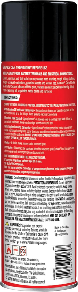 Gumout 800002231 Carb and Choke Cleaner Jet Spray - 14 oz.