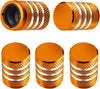 Tire Valve Stem Cap Cover - (5 Pack) Tire Air Cap Metal with Plastic Liner Corrosion Resistant Leak-Proof American Flag for Car Truck Motorcycle Bike Black