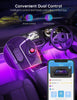 Govee Car LED Lights, Smart Car Interior Lights with App Control, RGB Lights with DIY Mode and Music Mode, 2 Lines Design LED Lights for Cars with Car Charger, 12V